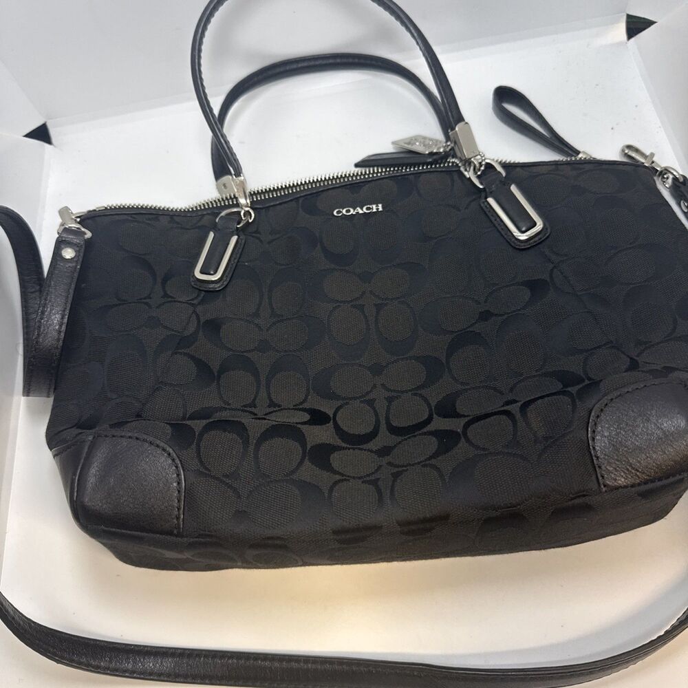 Vintage Black Coach Madison Signature Small Kelsey Satchel Model 28096